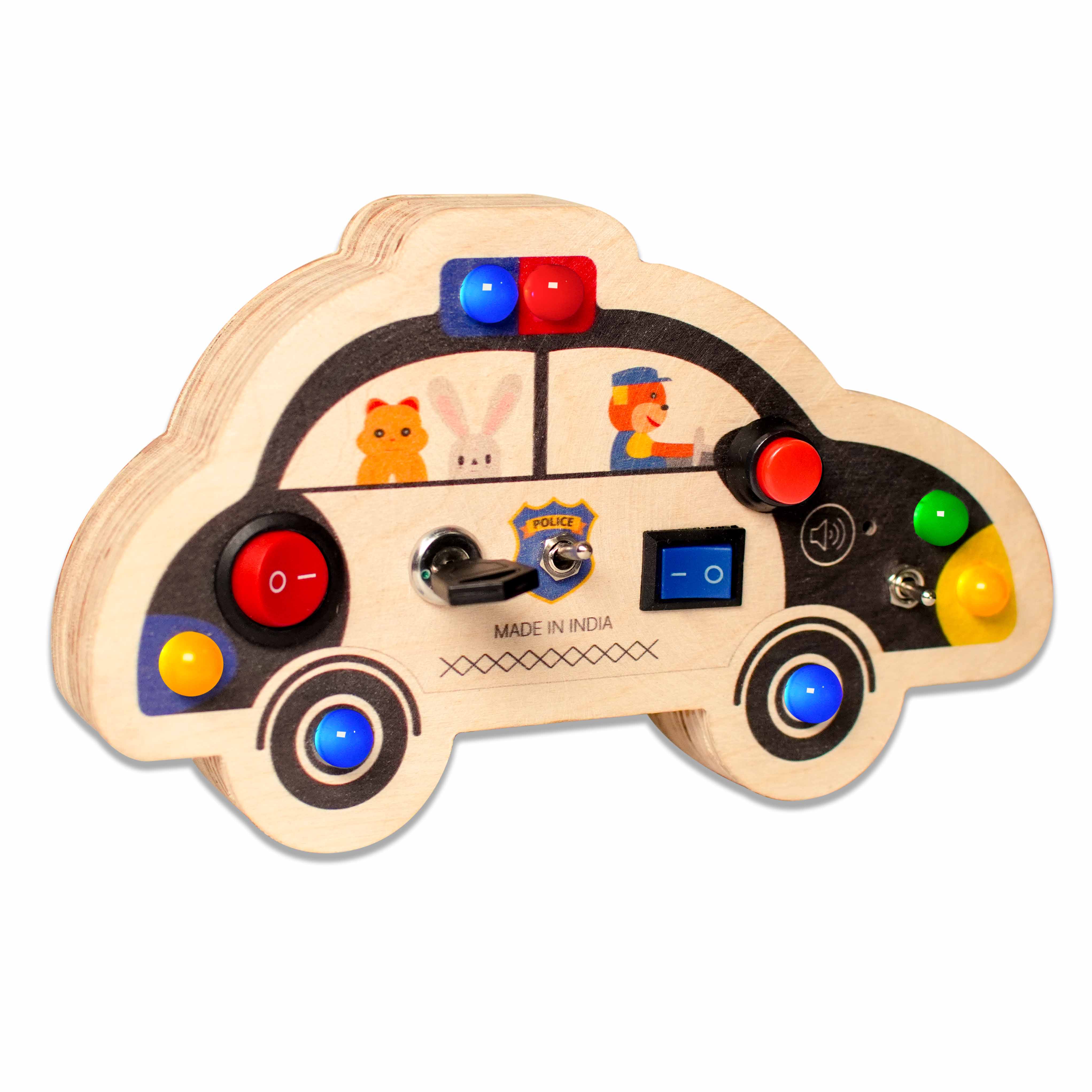 Police Cruiser Montessori Busy Board-V7