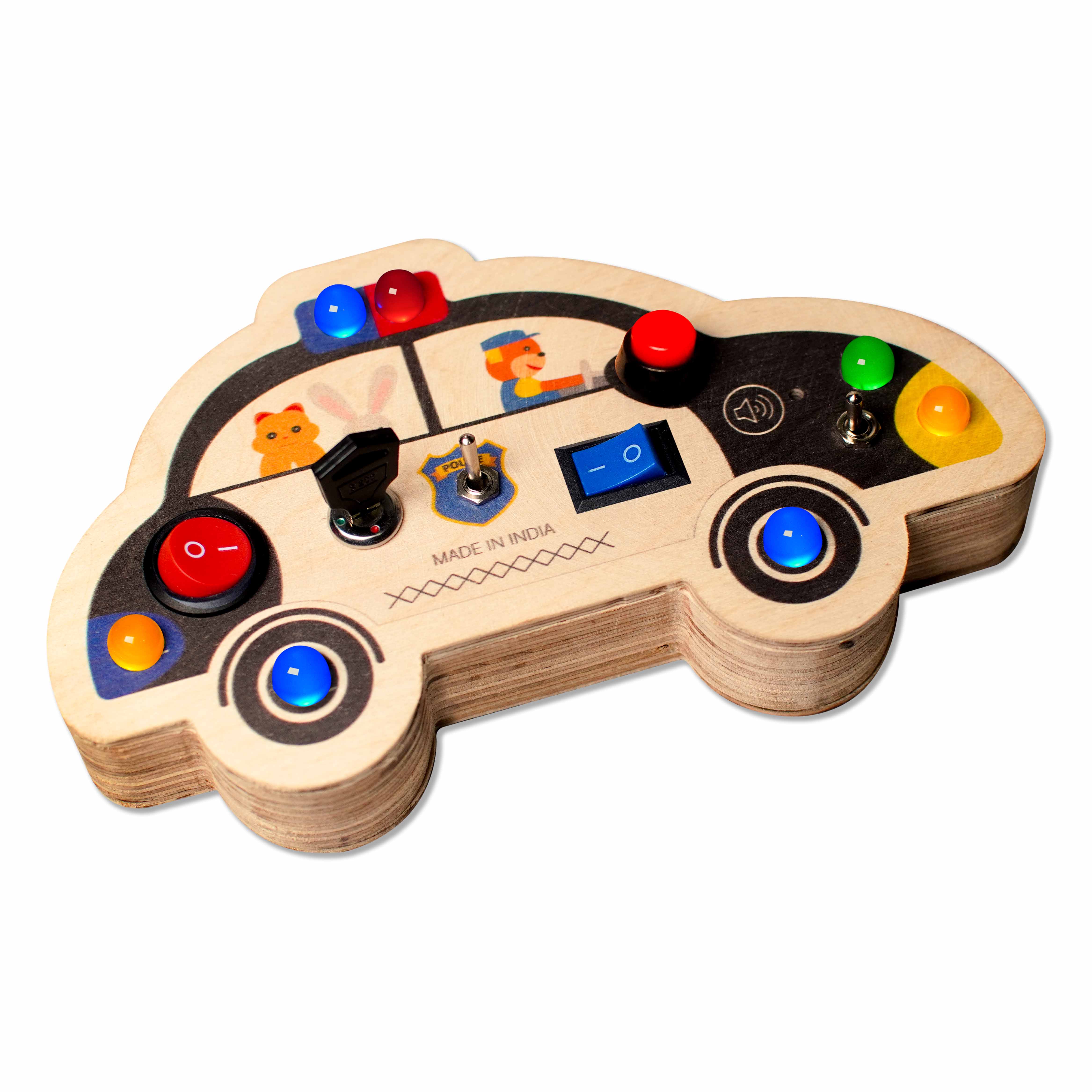 Police Cruiser Montessori Busy Board-V7