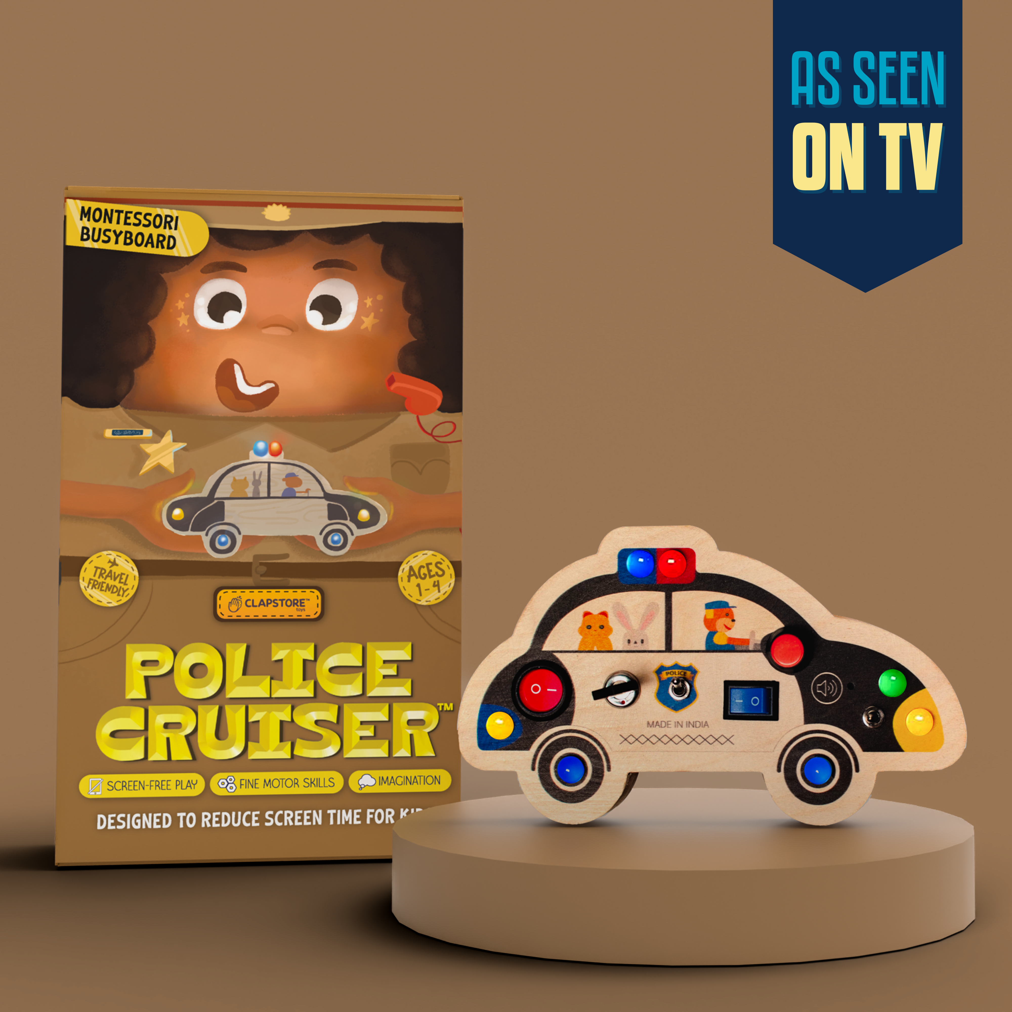 Police Cruiser Montessori Busy Board-V7