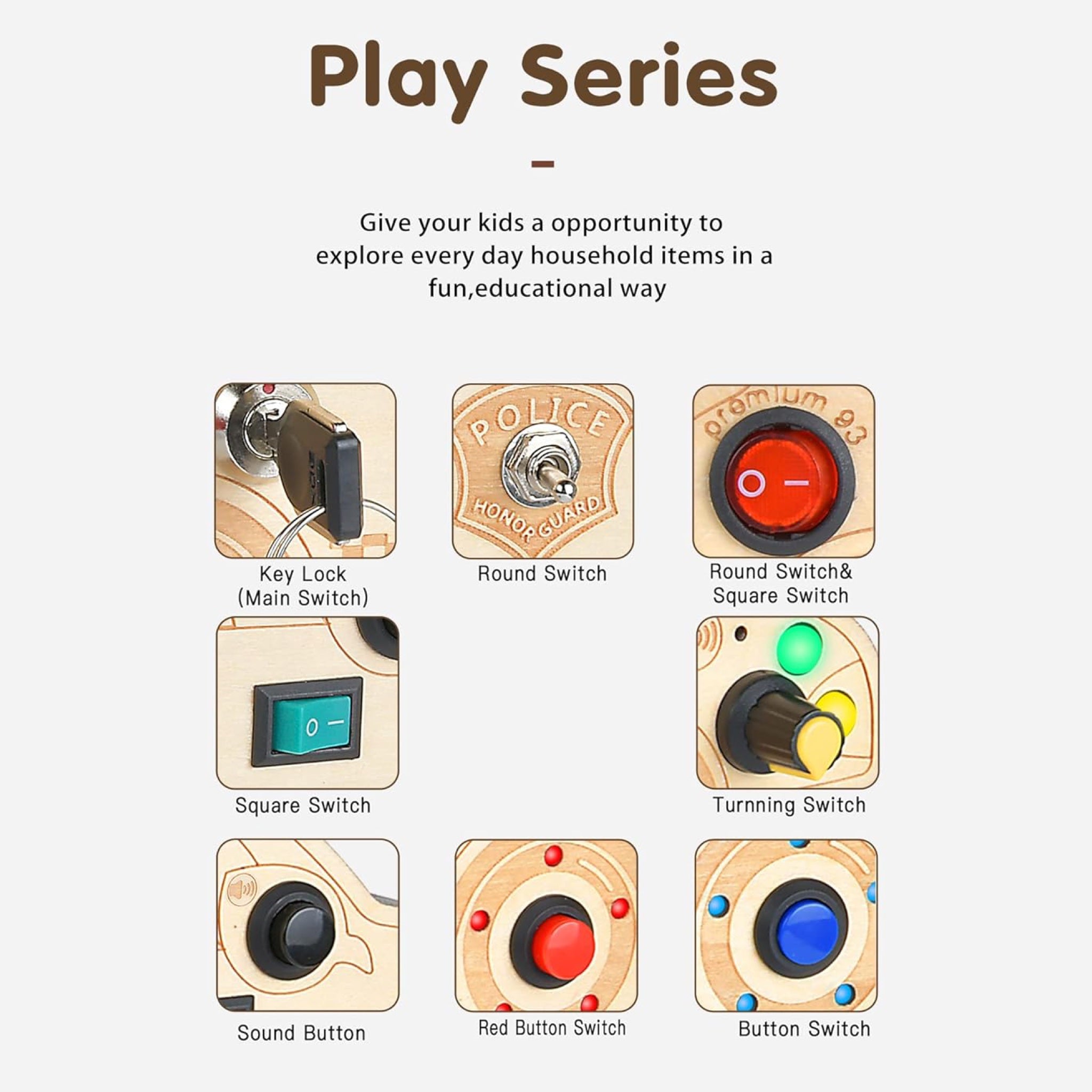 Police Cruiser Montessori Busy Board-V7